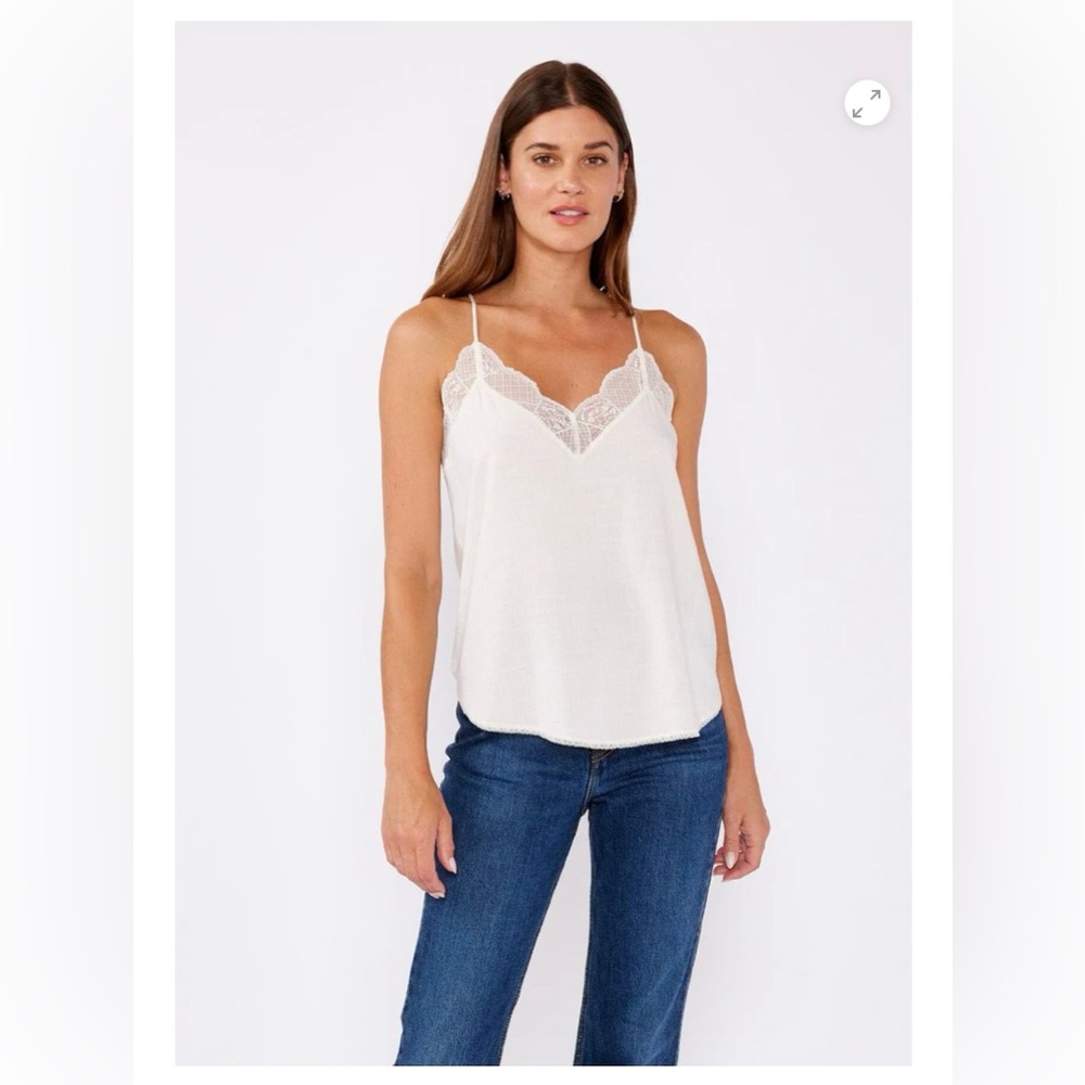 Love Stitch Lace Trim Cami Tank Top